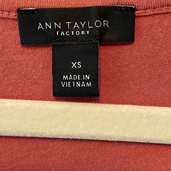 ANN TAYLOR Factory Lined Pumpkin Top with Sheer Dotted Sleeves & Pleated Cuffs - Picture 3 of 13